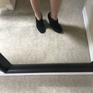 Trouve wedge booties in suede